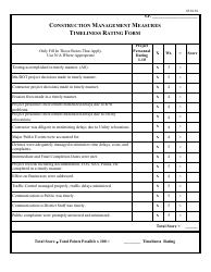 Document preview: Construction Management Measures Timeliness Rating Form - Minnesota