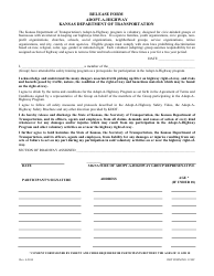 DOT Form 1210C Adopt-A-highway Release - Kansas