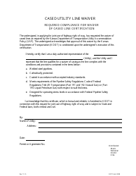 Document preview: DOT Form 0308 Cased Utility Line Waiver - Kansas