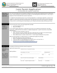 Document preview: Joint Permit Application for Work Within the Louisiana Coastal Zone - Louisiana