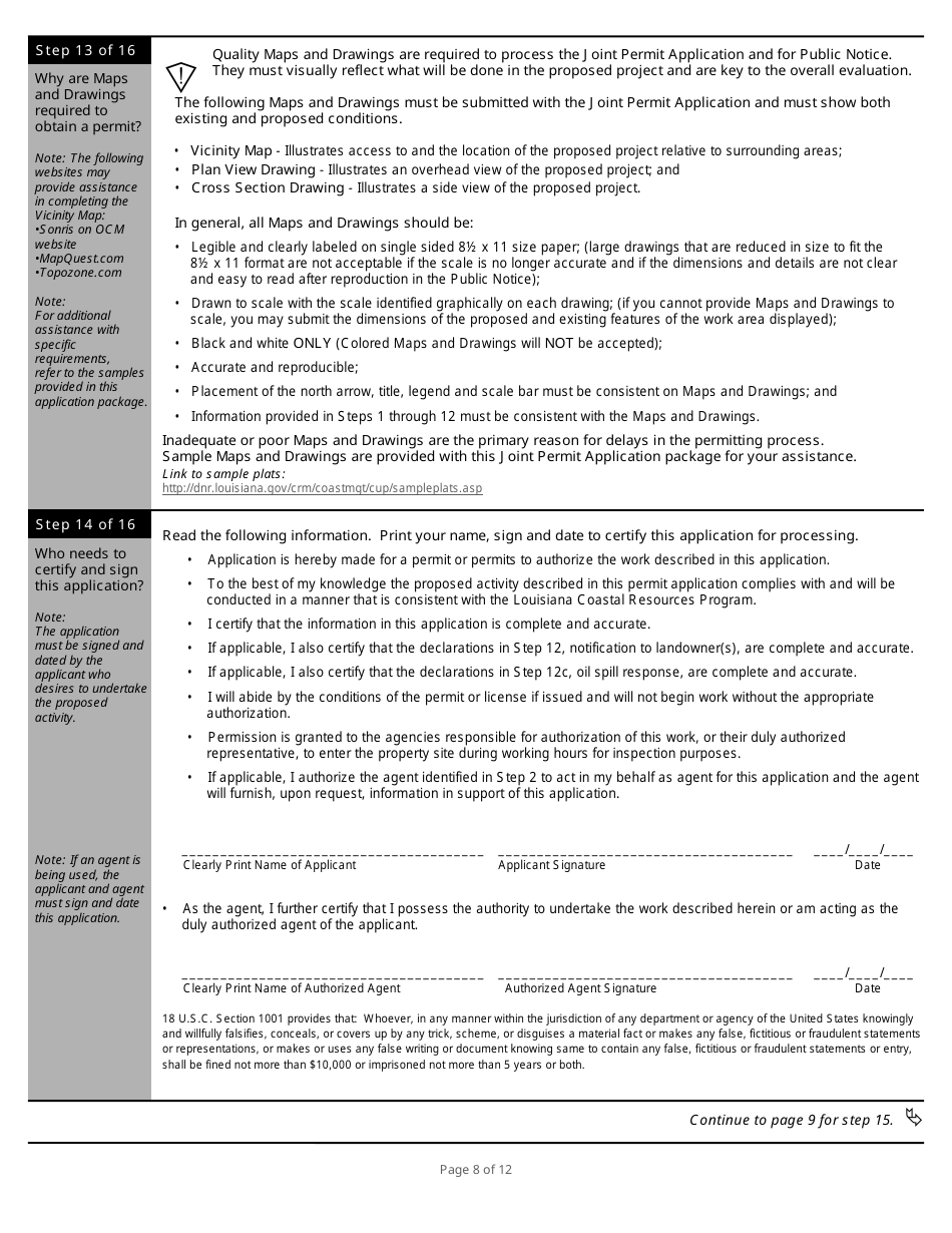 Louisiana Joint Permit Application For Work Within The Louisiana Coastal Zone Fill Out Sign 3960