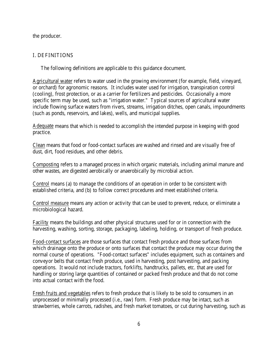 Guide to Minimize Microbial Food Safety Hazards for Fresh Fruits and Vegetables, Page 12
