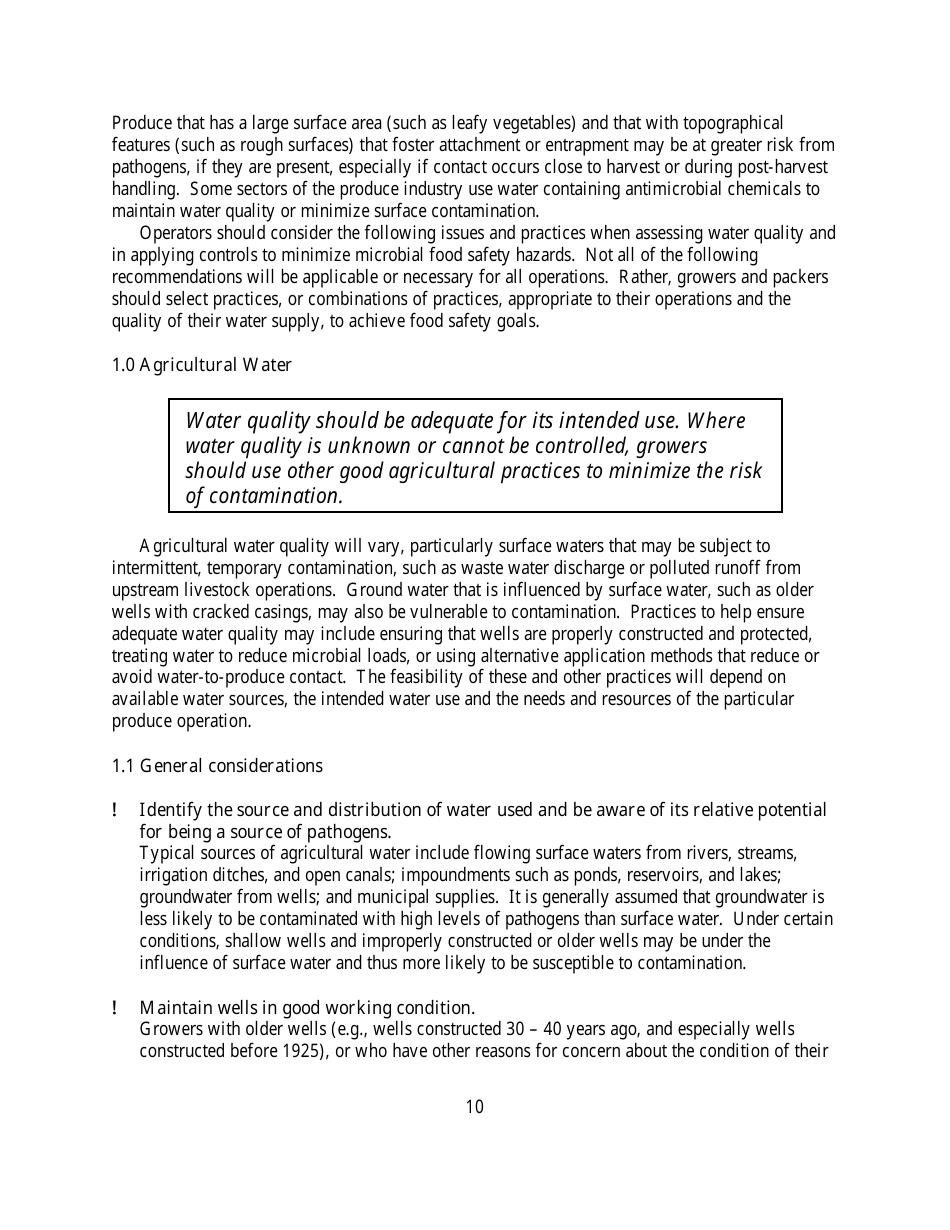 Guide to Minimize Microbial Food Safety Hazards for Fresh Fruits and Vegetables, Page 16