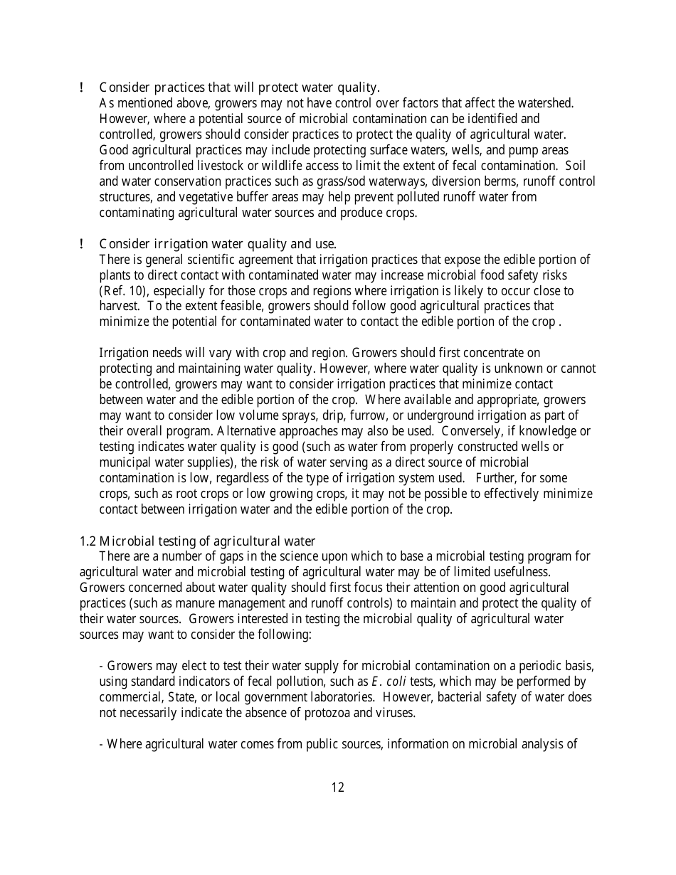 Guide to Minimize Microbial Food Safety Hazards for Fresh Fruits and Vegetables, Page 18