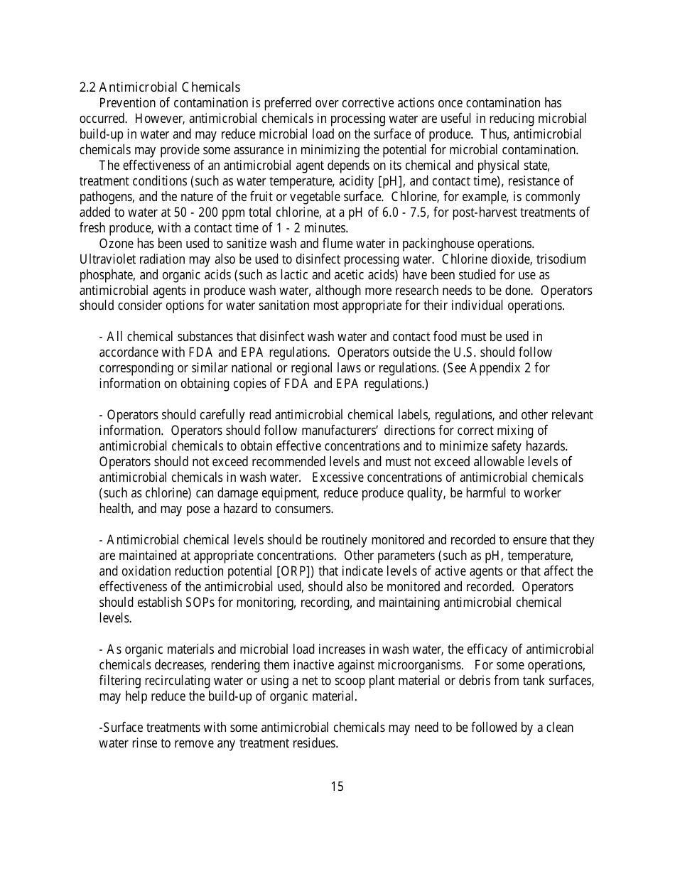 Guide to Minimize Microbial Food Safety Hazards for Fresh Fruits and Vegetables, Page 21