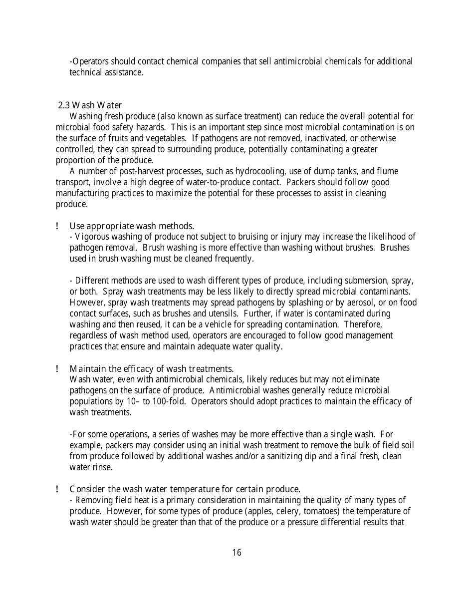 Guide to Minimize Microbial Food Safety Hazards for Fresh Fruits and Vegetables, Page 22