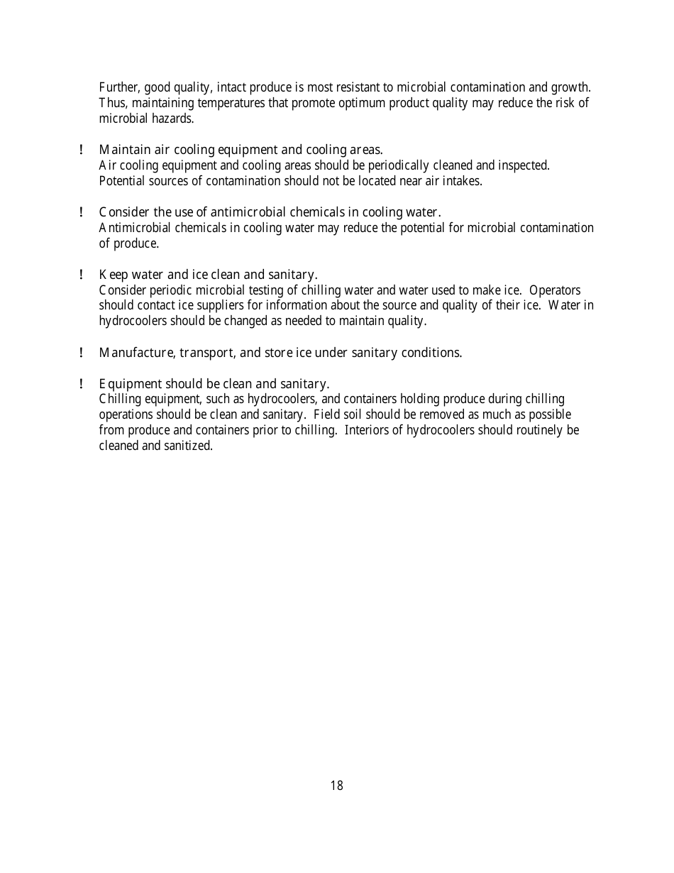 Guide to Minimize Microbial Food Safety Hazards for Fresh Fruits and Vegetables, Page 24