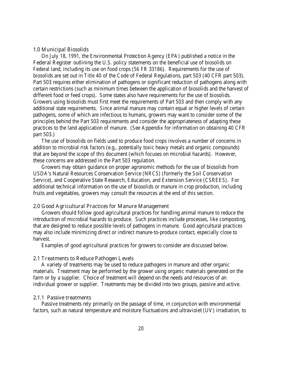Guide to Minimize Microbial Food Safety Hazards for Fresh Fruits and Vegetables, Page 26