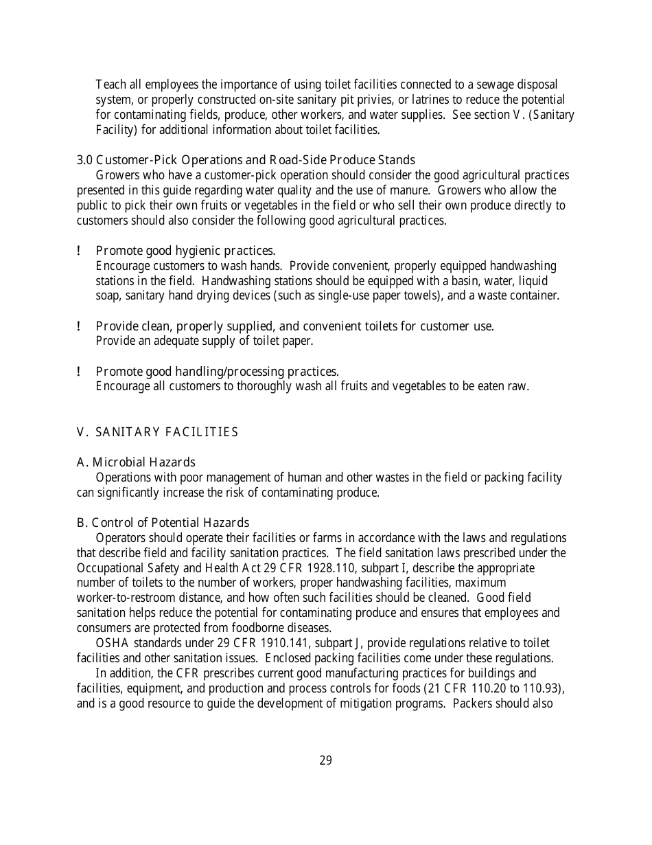 Guide to Minimize Microbial Food Safety Hazards for Fresh Fruits and Vegetables, Page 35
