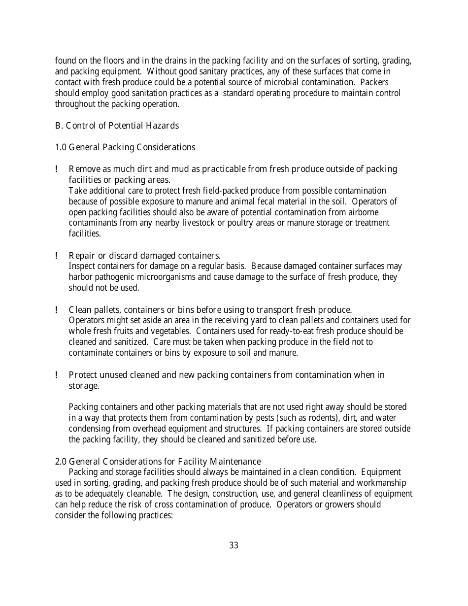 Guide to Minimize Microbial Food Safety Hazards for Fresh Fruits and Vegetables, Page 39