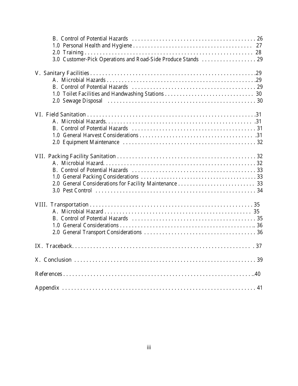 Guide to Minimize Microbial Food Safety Hazards for Fresh Fruits and Vegetables, Page 3