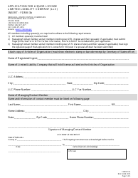 Document preview: Form 102 (3B) Application for Liquor License Limited Liability Company - Nebraska