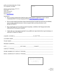 Document preview: Form 112 Application for Deletion to Liquor License - Nebraska