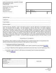 Form 130 Application for Liquor License Microdistillery - Nebraska
