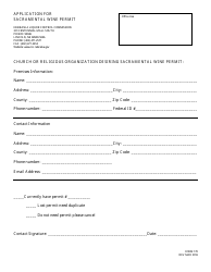 Form 170 &quot;Application for Sacramental Wine Permit&quot; - Nebraska