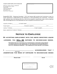 Form 180 &quot;Cigar Shop Employee Waiver&quot; - Nebraska