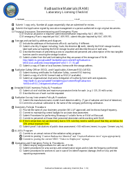 Document preview: Laboratory Licensing Checklist - Nevada