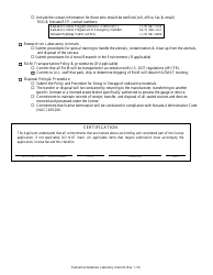 Laboratory Licensing Checklist - Nevada, Page 2