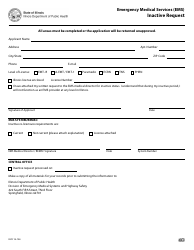 Document preview: Form IOCI16-156 Emergency Medical Services (EMS) Inactive Request - Illinois