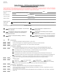 Form 300 &quot;Bid Document Deliverable Checklist&quot; - Kansas
