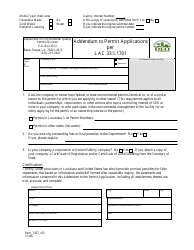 Form 7037 Addendum to Permit Applications Per Lac 33:i.1701 - Louisiana, Page 2