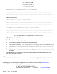 Document preview: Form MARK-1A Mark Disclaimer - Maine