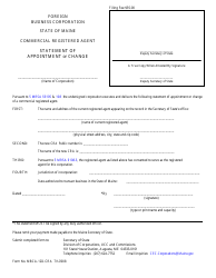 Form MBCA-12-D-CRA Statement of Appointment or Change - Commercial Registered Agent - Maine