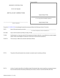 Form MBCA-17 Articles of Correction - Maine