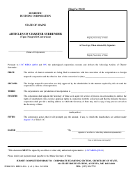 Form MBCA-20A Articles of Charter Surrender (Upon Nonprofit Conversion) - Maine