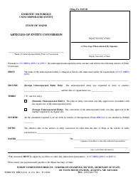 Document preview: Form MBCA-21A Articles of Entity Conversion - Maine