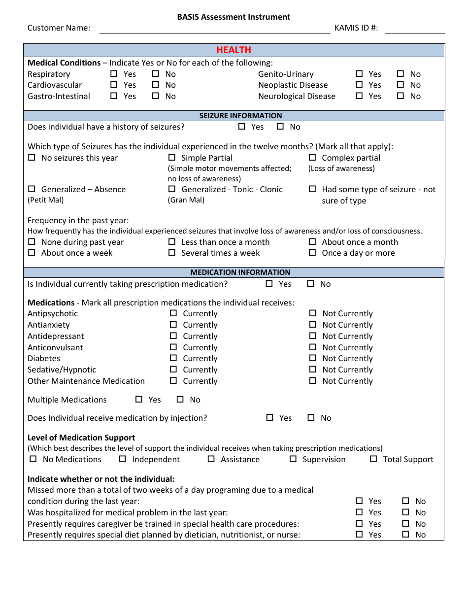 Basis Assessment Instrument - Kansas, Page 3