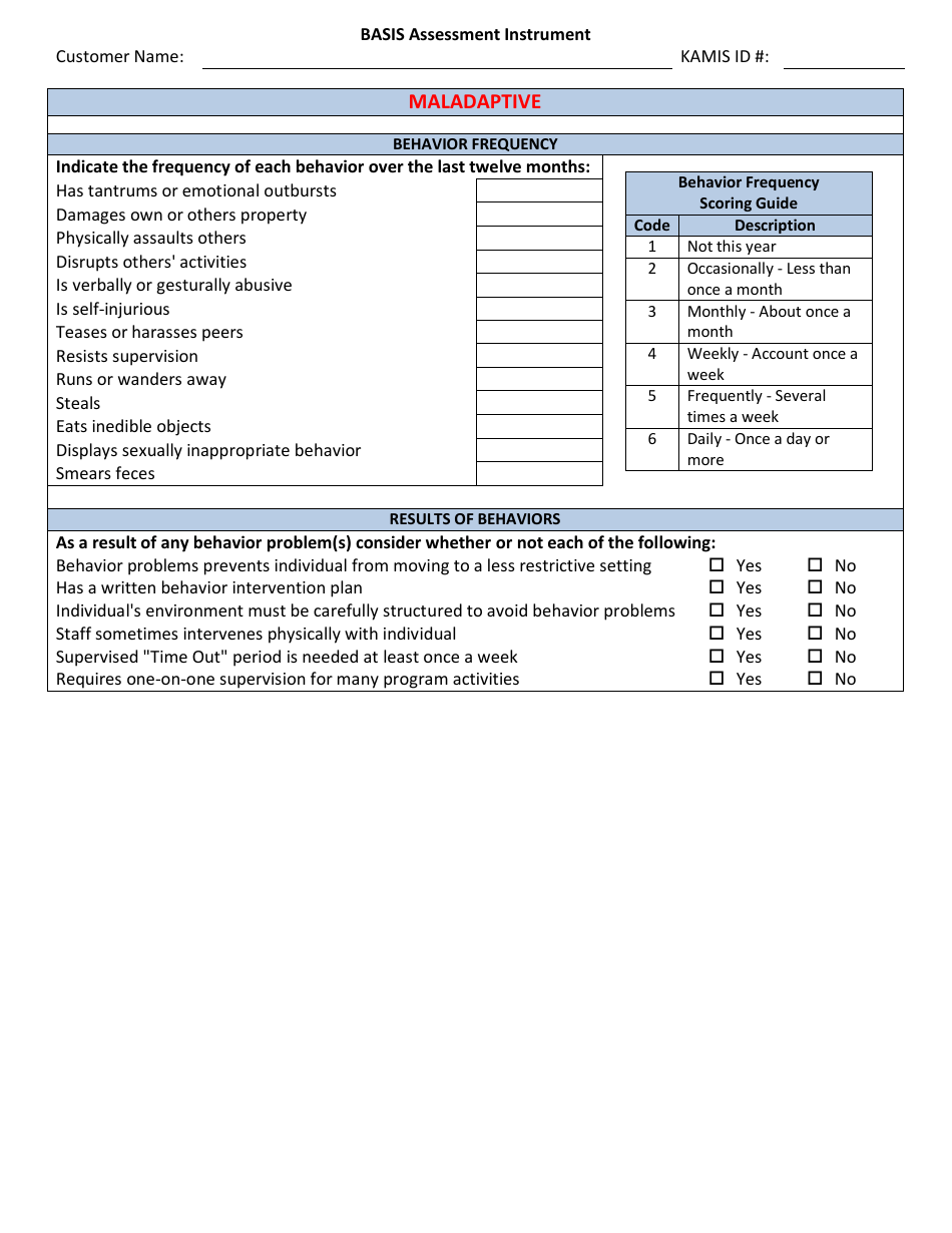 Basis Assessment Instrument - Kansas, Page 6
