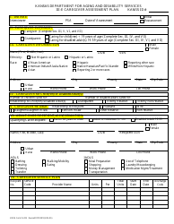 KDADS Form SS-025 Iii-E Caregiver Assessment Plan - Kansas