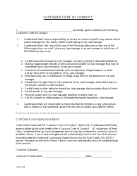 KDADS Form SS-043 &quot;Customer Code of Conduct&quot; - Kansas