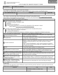 Document preview: Late Filing Fee Waiver Request Form - Michigan