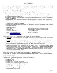 Late Filing Fee Waiver Request Form - Michigan, Page 2
