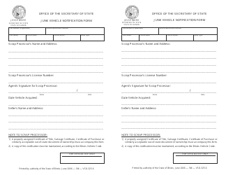 Document preview: Form VSD325 Junk Vehicle Notification Form - Illinois