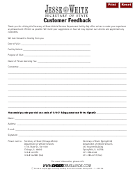 Document preview: Form VSD799 Customer Feedback - Illinois