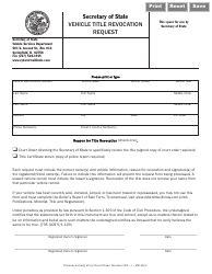 Document preview: Form VSD850 Vehicle Title Revocation Request - Illinois