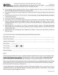 Document preview: Form WC-280 Report Your Workplace Injury/Occupational Disease or Repetitive Trauma Injury - Missouri