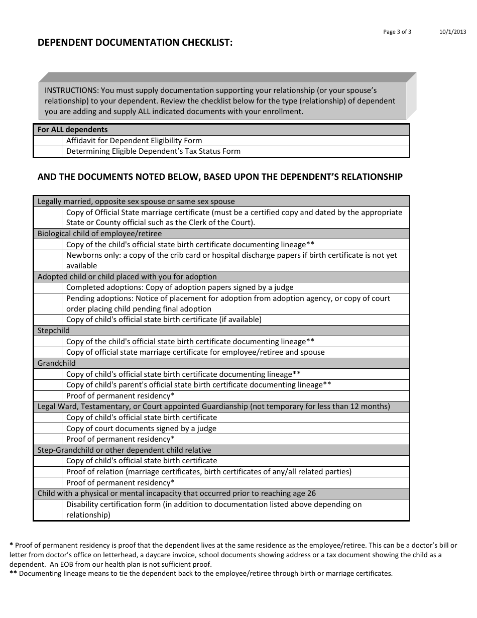 Affidavit for Dependent Eligibility - Maryland, Page 3