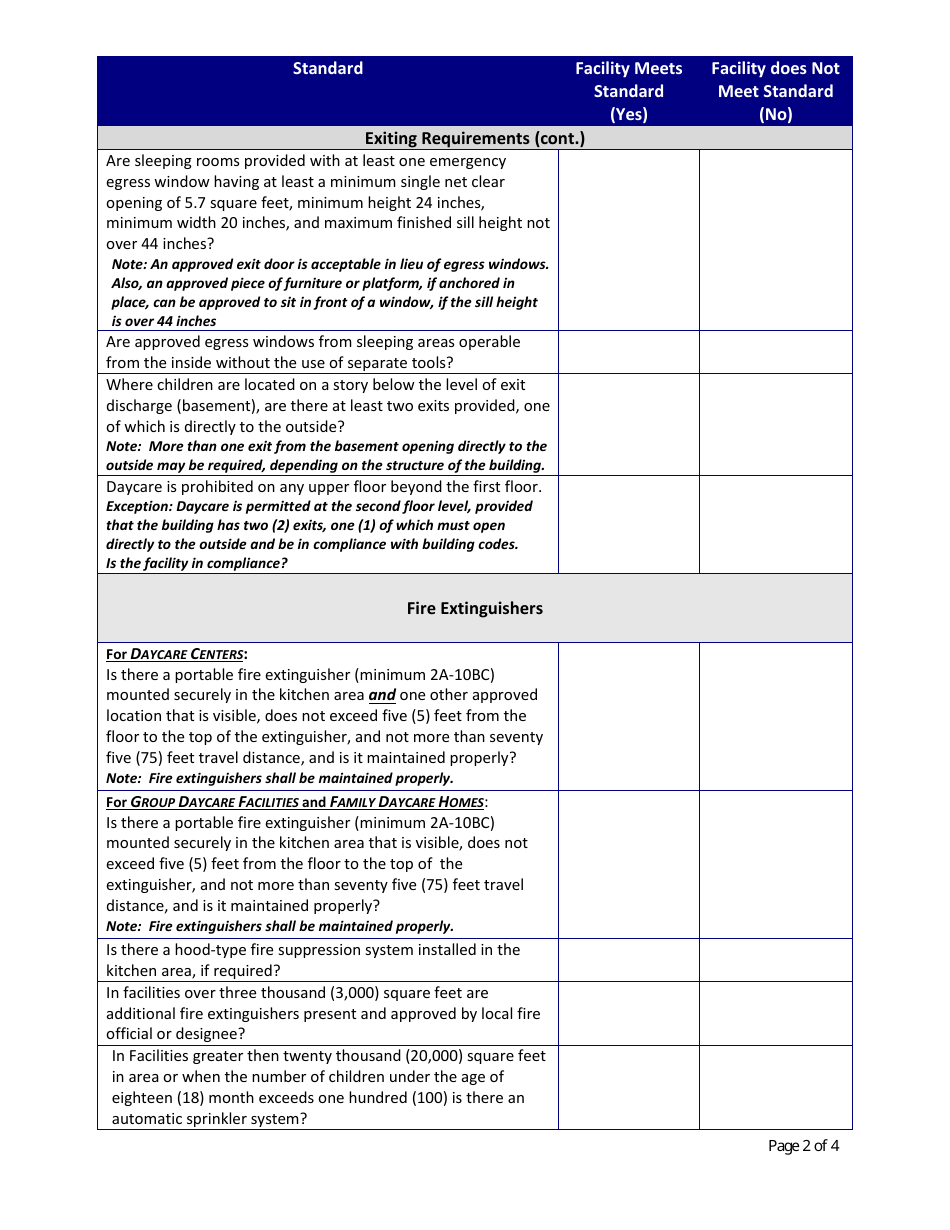 Idaho Fire Safety Inspection for State Daycare Licensing - Fill Out ...