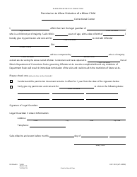 Document preview: Form DOC0330 Permission to Allow Visitation of a Minor Child - Illinois