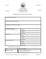 &quot;Medical Marijuana Testing Facility Application Form&quot; - Hawaii
