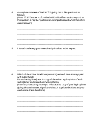 Form to Request Attorney General Opinions - Missouri, Page 2
