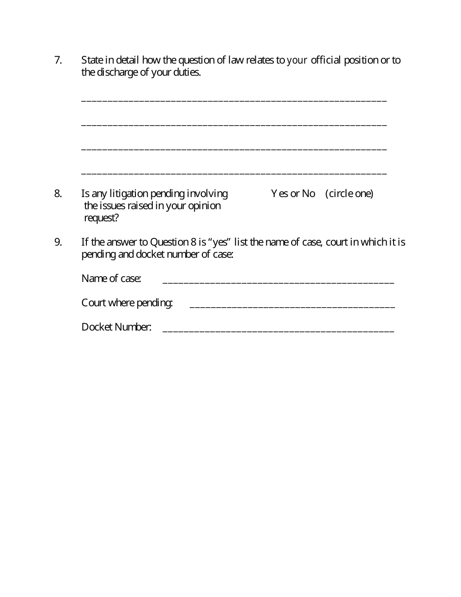 Form to Request Attorney General Opinions - Missouri, Page 3