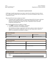Form CTS-04 Dissolution Questionnaire - Michigan
