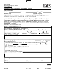 Document preview: Form ADJ017FE Not Actively Seeking Work and a&a Questionnaire - Employer - Illinois