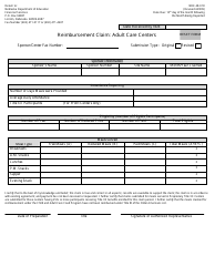 NDE Form 28-018 Reimbursement Claim: Adult Care Centers - Nebraska