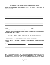 Transfer Request Application Form - Indiana, Page 5
